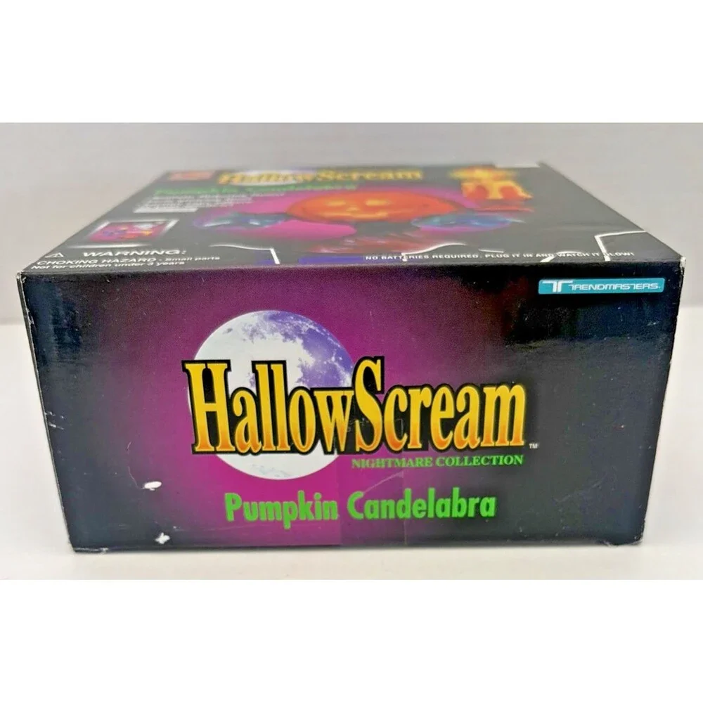 Vintage 1996 Trendmasters HallowScream Pumpkin Candelabra Light Up Works